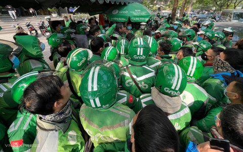 Tài xế GrabBike đình công